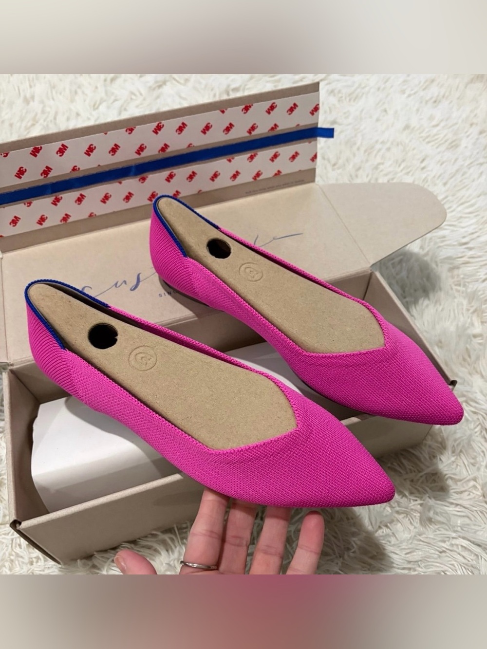 Rothy’s Pointy Flats - Size 7.5 - NIB - Dragon Fruit color